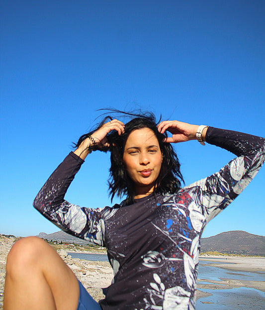 Ladies long sleeve shirt - Shades of Flower