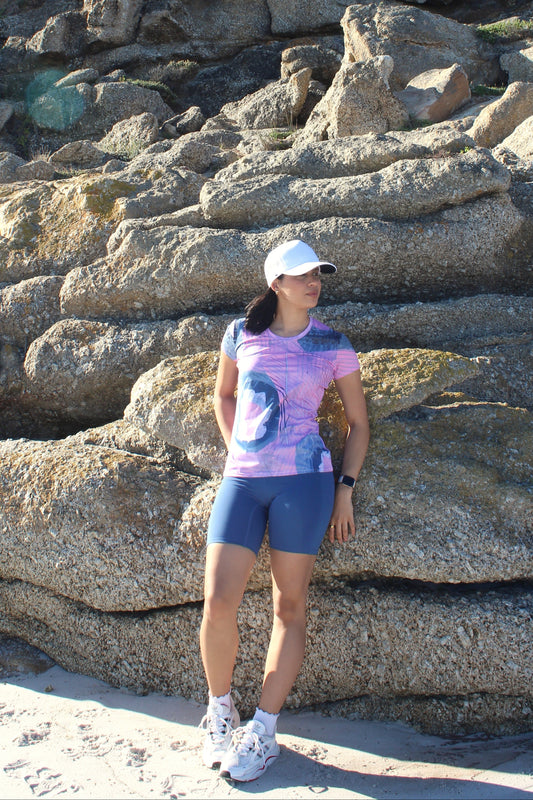 Ladies cap sleeve shirt - Pink Purr