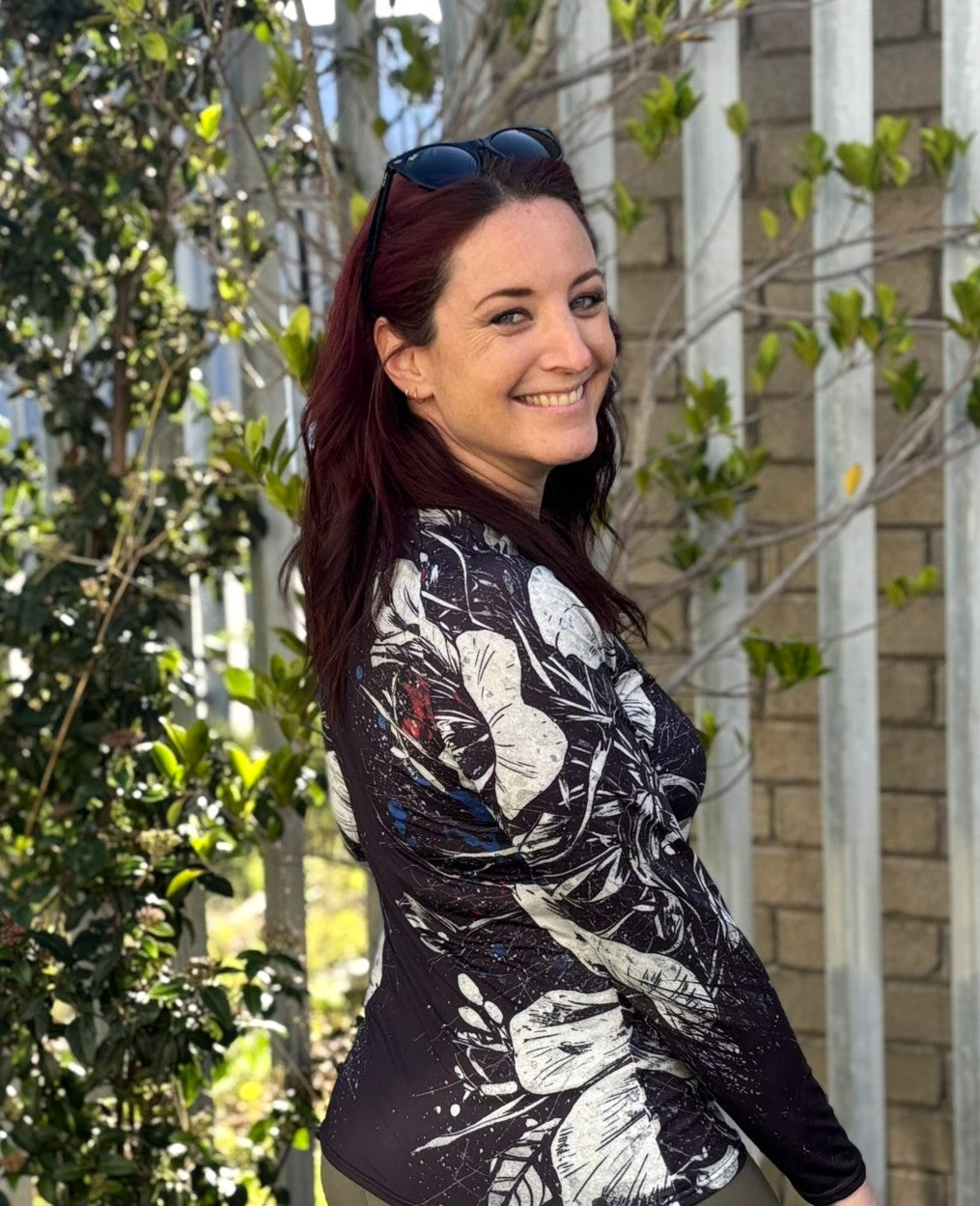 Ladies long sleeve shirt - Shades of Flower