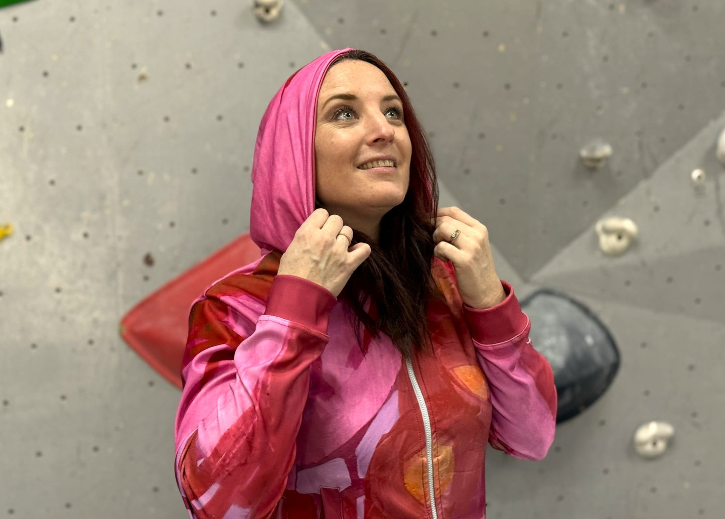 Unisex Zip Hoodie - Pink Square